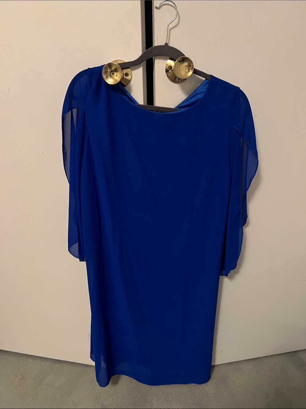 Women’s Royal Blue Chiffon Overlay Dress Top
